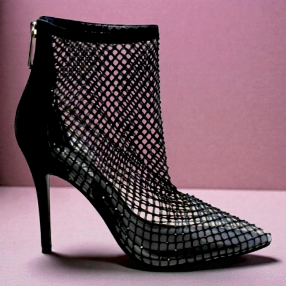 NIB Elegant Black Mesh Women's Heels " After Hours"